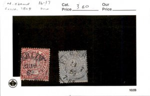 North German Confederation, Postage Stamp, #16-17 Used, 1869 (AD)