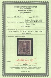 U.S. #272a USED WITH WEISS CERT