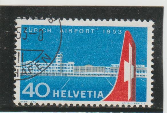 Switzerland  Scott#  344  Used  (1953 Zurich Airport)