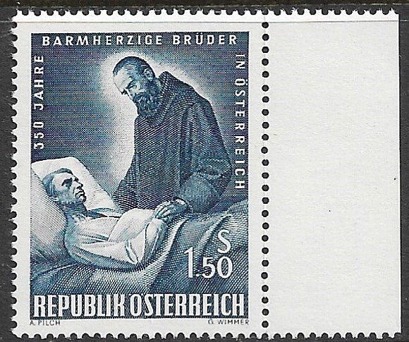 AUSTRIA 1964 Brothers of Mercy Anniversary Issue Sc 728 MNH