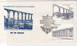 mexico 1981 colony monument viaduct buildings stamps cover ref 20292