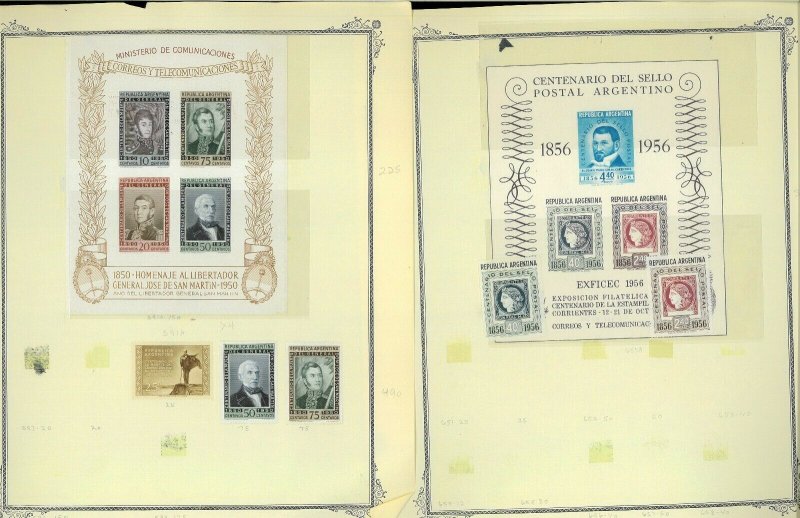 Argentina 1863-1987 M & U Hinged & in Mounts on Scott Blank Spec. Pages