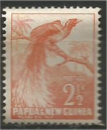 PAPUA NEW GUINEA 1952, MH 2 1/2p  Bird of paradise. Scott 125