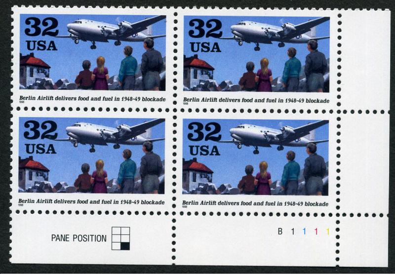 Scott #3211 - Berlin Airlift - Plate Block - MNH