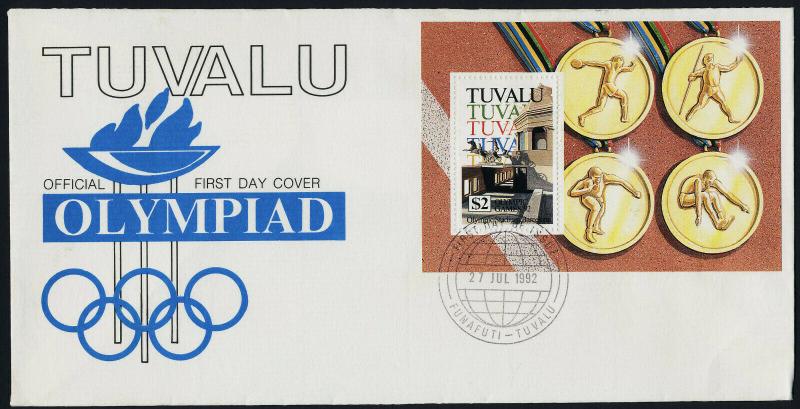 Tuvalu 616 on FDC - Summer Olympics, Stadium