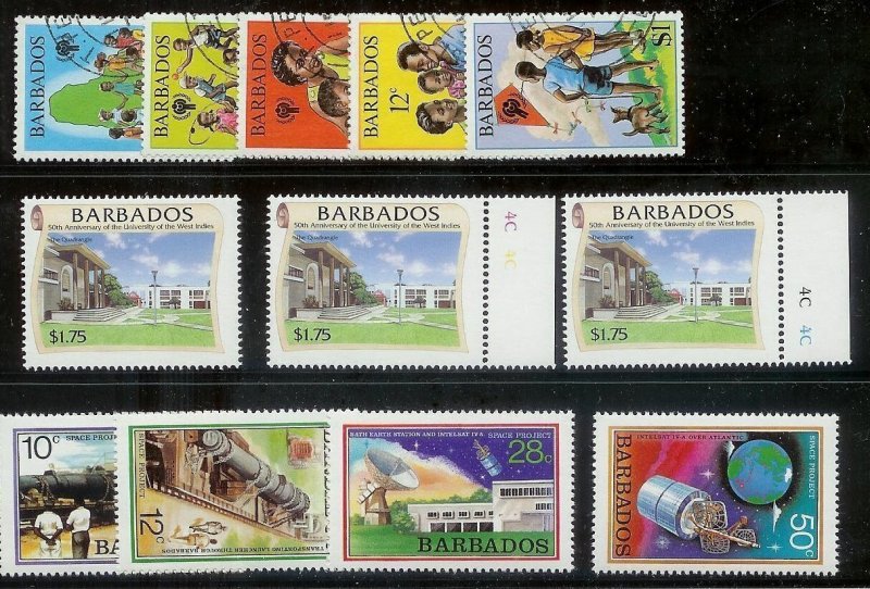 BARBADOS Large stamp accumulation Most MNH plate blocks gutter pairs Much value!