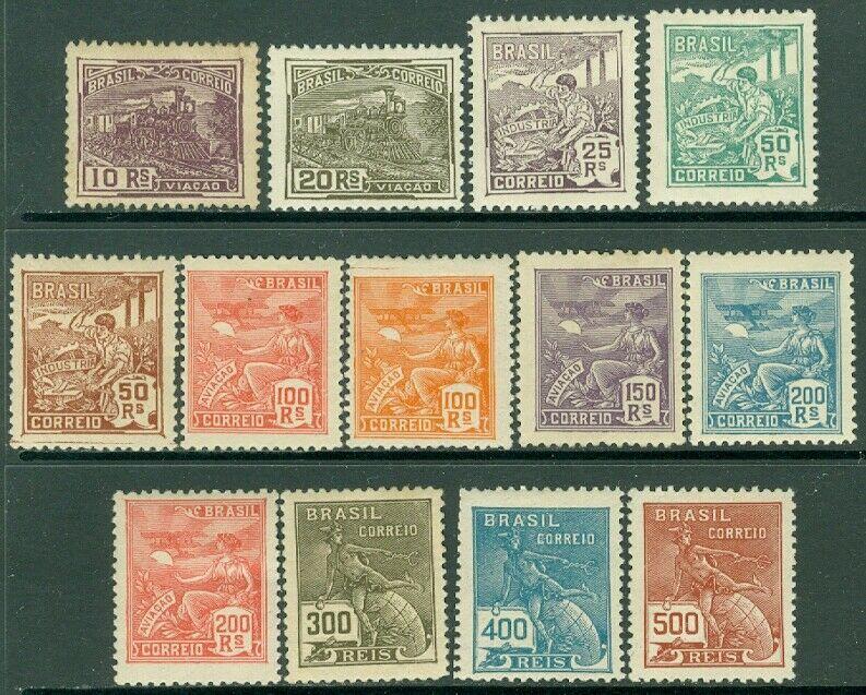 EDW1949SELL : BRAZIL 1920-22 Scott #218-30 Complete set. VF, Mint OG. Cat $109.