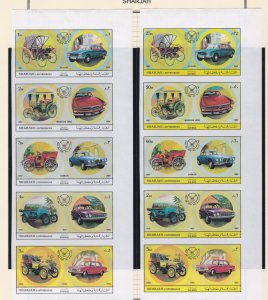 Sharjah # MI770-779B, European Cars Old & New, Mint NH IMPERF Set.