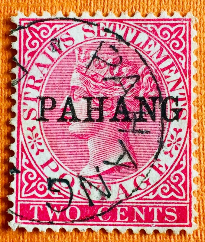 Malaya PAHANG 1890 opt Straits Settlements QV 2c Used SG#6 M2980