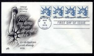 US 1619 Liberty Head Coil Strip Artcraft U/A FDC