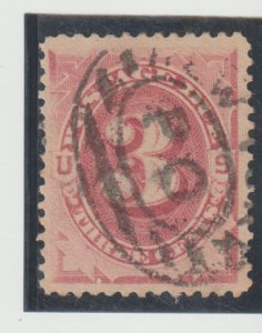 US Scott#J24 Used VF-XF Jumbo 1891s 3c Postage Due with PO SON  Cancelation