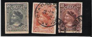 Chile  Scott# 43-45  Used