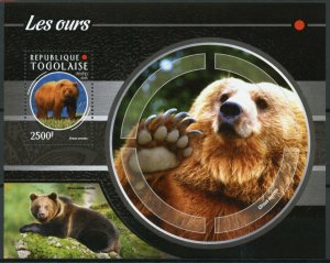 Togo 2015 MNH Bears 1v S/S Mammals Wild Animals Brown Bear