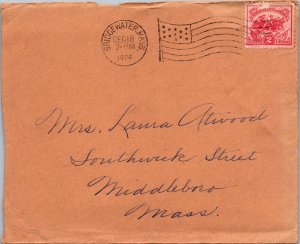 1926 - 2c Stamp -  Flag Cancel - Bridgewater, Mass - J1690