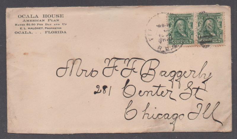 **US 19th Cent RPO Advertising Cover, Fernandino to Tampa RR