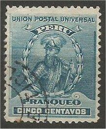 PERU, 1896, used 5c, Pizarro, Scott 145