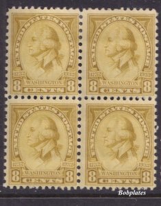 BOBPLATES US #713 Washington Bicentennial Block of 4 F-VF H SCV= $10