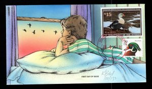 US DUCK SCOTT # RW58 - HAND PAINTED FIRST DAY COVER - K. BLID?? - #100/132