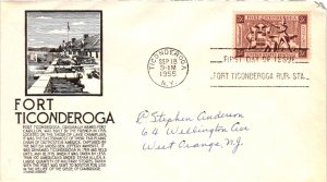 #1071 Fort Ticonderoga– Anderson Cachet Addressed to Anderson SCand