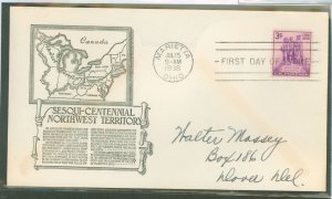 United States #837 On Cover  (Fdc)