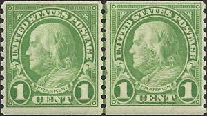 # 597 MINT NEVER HINGED GREEN BEN FRANKLIN