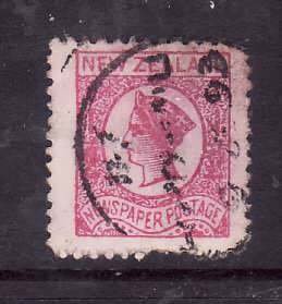 New Zealand-Sc#P1b-SG 147- id6-used 1/2p Newspaper stamp-perf 12.5-unwmk-1873--