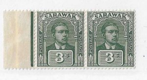 Sarawak Sc#54  3c green pair NH VF