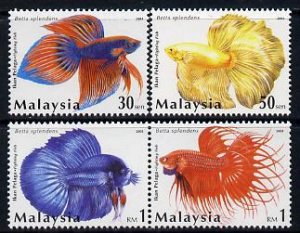 MALAYSIA - 2003 - Siamese Fighting Fish - Perf 4v Set - Mint Never Hinged