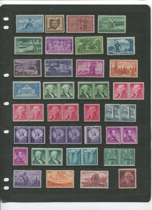 STAMP STATION PERTH USA Early Selection of 44 Stamps Unchecked Mint -Lot 12