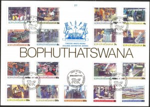 Bophuthatswana 1985 Second Definitive Series Industry Set of 17 FDS