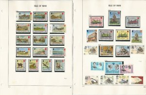 Isle of Man Stamp Collection on 24 Pages, 1973-1986 Complete Sets, JFZ