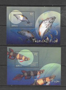 FISH - NEVIS #1193-4 S/S MNH