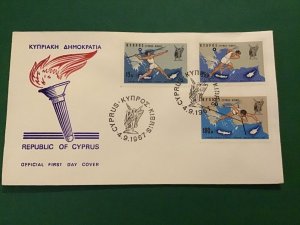 Cyprus First Day Cover Olympic Torch Athletes 1967   Stamp Cover R43129