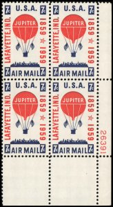 US #C54 LAFAYETTE MNH LR PLATE BLOCK #26391