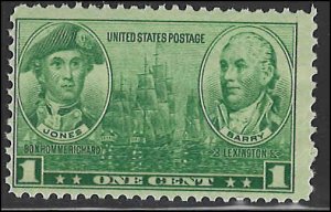 Scott# 790  1936 1c grn  J. P. Jones & J. Barry   Mint Never Hinged - Fine