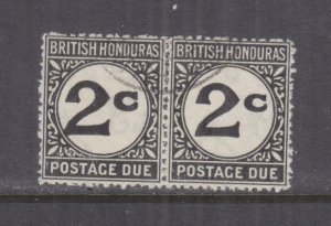 BRITISH HONDURAS, POSTAGE DUE, 1923 ordinary paper, 2c. Black, pair, used.