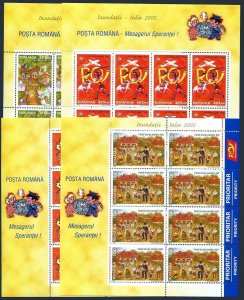 Romania 4751-4754 sheets/8, MNH. Children's Art, 2005.