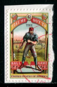 4341 US 42c Take Me Out to the Ball Game SA, used on paper