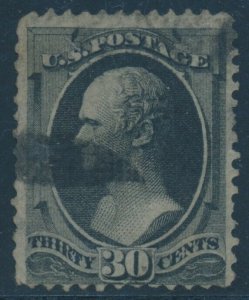 #143 30c 1870 H GRILL F-VF USED (APP) W/ WEISS CERT CV $4,000 AU1052