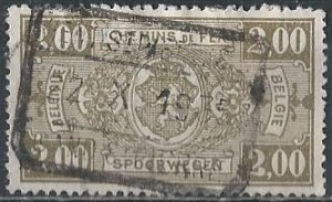 Belgium Q156 (used) 2fr coat of arms, ol grn (1924)