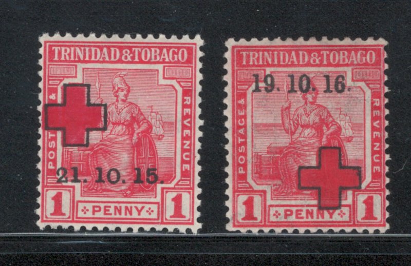 Trinidad and Tobago 1915 - 16 Semi-Postal Scott # B2 - B3 MH