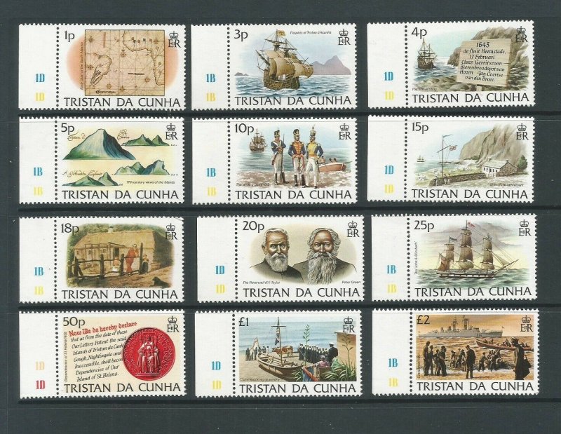 Tristan da Cunha 1983 Island History Unmounted Mint Set SG 349/60