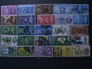 ​GREAT BRITAIN 1946 25 DIFFERENT OVER 70 YEARS OLD STAMPS USED VF EST.. $20