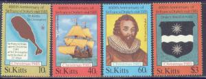 ST.KITTS 173-76 MNH 1985 Christmas- Sir Francis Drake Visit