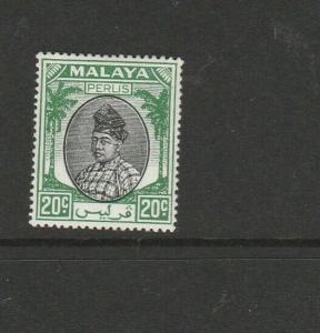 Malaya Perlis, 1951/5 20c Black & Green MM SG 18