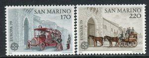 EUROPA CEPT 1979 - SAN MARINO - Postal Service - Horses - Courvoisier - MNH Set