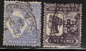 South Australia Scott 102-103 Used perf 15 set