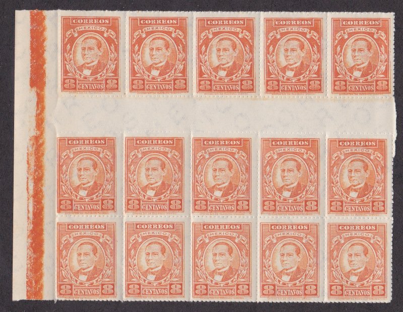 Mexico # 666, Benito Juarez, Block of 15, Wholesale Priced, NH, 1/2 Cat.