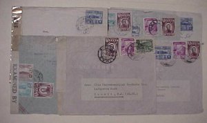 PERU   7 SMALL CENSORED COVERS  TO USA