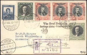 Chile 1932 Graf Zeppelin 5th South America Flight SAF 274C Cover 110732